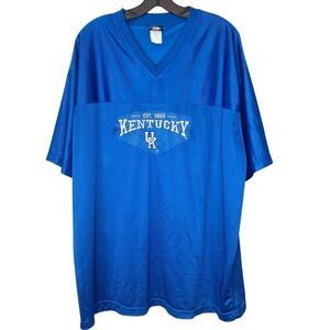 Vtg University of Kentucky Wildcats Jersey XL Blue Mesh V-Neck Signal Sport UK